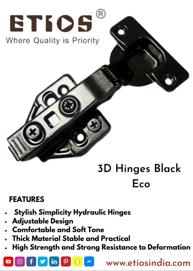 MS 5D Hinges Black ECO — ETIOS wholesale hardware