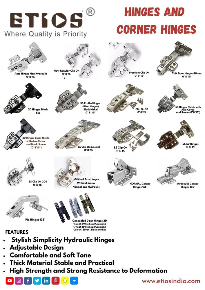 hinges range — ETIOS wholesale
