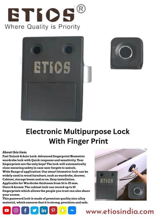 Electronic Fingerprint Lock — ETIOS wholesale hardware