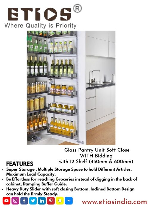Glass kitchen pantry unit