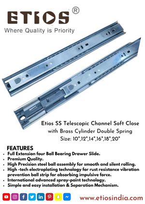 Telescopic Channel Ss Soft Close — ETIOS wholesale