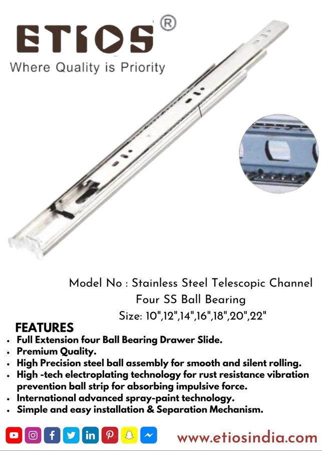 Etios SS Telescopic Channel — ETIOS wholesale hardware