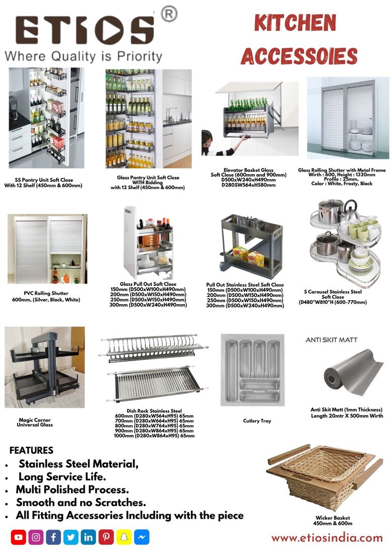 ETIOS kitchen and cabinet hardware range